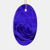 Roos van Blauw Velvet Keramisch Ornament (Rechts)