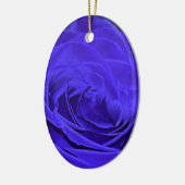 Roos van Blauw Velvet Keramisch Ornament (Links)