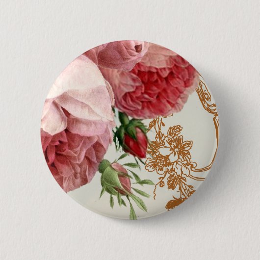 Roos van Blenheim - Summer Sky Ronde Button 5,7 Cm (Voorkant)