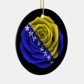 Roos van Bosnië-Herzegovina - Zwarte vlag Keramisch Ornament (Rechts)