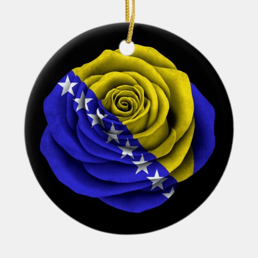 Roos van Bosnië-Herzegovina - Zwarte vlag Keramisch Ornament (Voorkant)