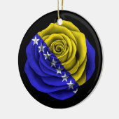 Roos van Bosnië-Herzegovina - Zwarte vlag Keramisch Ornament (Links)