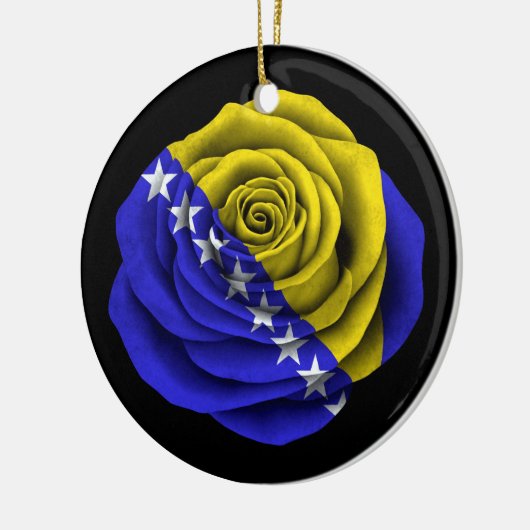 Roos van Bosnië-Herzegovina - Zwarte vlag Keramisch Ornament (Links)