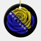Roos van Bosnië-Herzegovina - Zwarte vlag Keramisch Ornament (Achterkant)