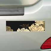 Roos van de 50e verjaardag van goud, tan en beige bumpersticker (Op auto)