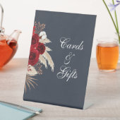 Roos van de Bourgogne en Pampas Grass Reclamebord Met Voetstuk (Insitu)