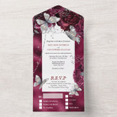 Roos van de bruine vlinder all in one uitnodiging (Binnen)