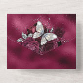 Roos van de bruine vlinder all in one uitnodiging (Achterkant)