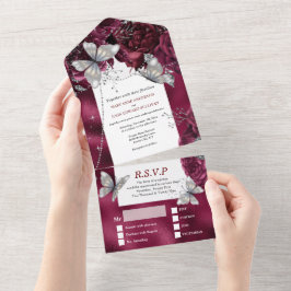 Roos van de bruine vlinder all in one uitnodiging