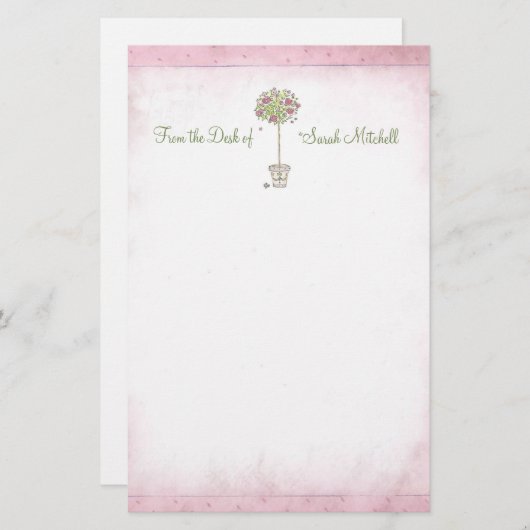 Roos: "Van de bureau van -" Briefpapier (Voorkant / Achterkant)