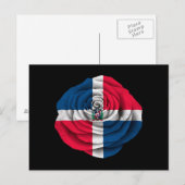 Roos van de Dominicaanse Republiek - Zwarte vlag Briefkaart (Voorkant / Achterkant)