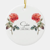 Roos van de geboortemaand Flower June Keramisch Ornament (Voorkant)