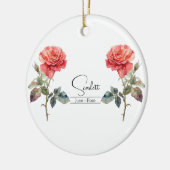 Roos van de geboortemaand Flower June Keramisch Ornament (Links)