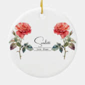 Roos van de geboortemaand Flower June Keramisch Ornament (Achterkant)