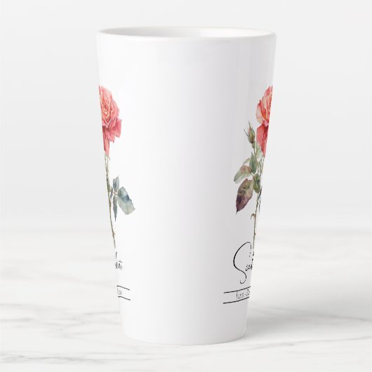 Roos van de geboortemaand Flower June Latte Mok (Voorkant)