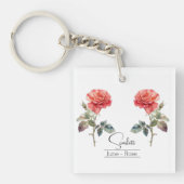 Roos van de geboortemaand Flower June Sleutelhanger (voorkant)