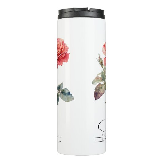 Roos van de geboortemaand Flower June Thermosbeker (Achterkant)