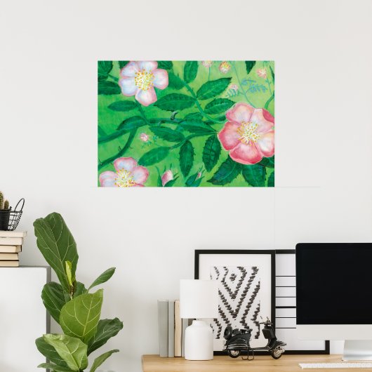Roos van de hond (Rosa Canina) Poster (Thuiskantoor)