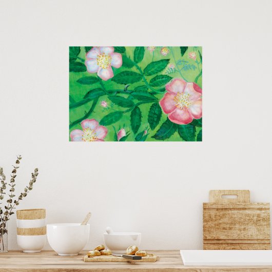 Roos van de hond (Rosa Canina) Poster (Keuken)