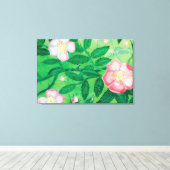 Roos van de hond (Rosa Canina) Verrekte Canvas Dru Afdruk (Insitu (Houten vloer))
