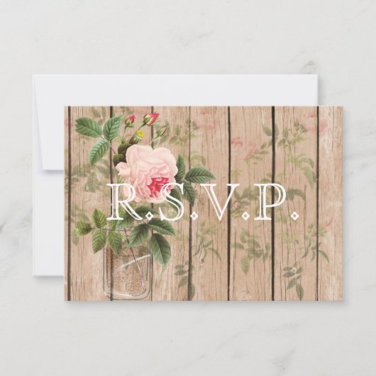 Roos van de orleans Ecru Wedding RSVP-kaart RSVP Kaartje (Voorkant)