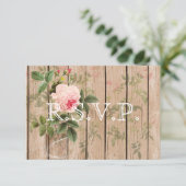 Roos van de orleans Ecru Wedding RSVP-kaart RSVP Kaartje (Staand voorkant)