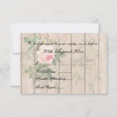 Roos van de orleans Ecru Wedding RSVP-kaart RSVP Kaartje (Achterkant)