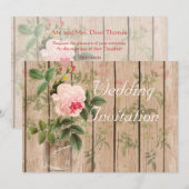 Roos van de orleans - uitnodigingskaart voor wedde kaart (Voorkant / Achterkant)