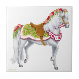 Roos van de Parade Horse Tile Tegeltje