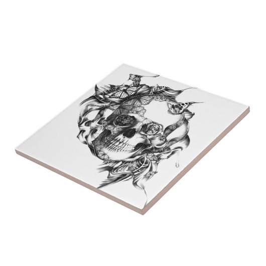 Roos van de vlinder tegeltje (Zijkant)