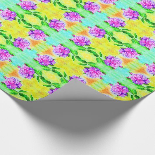 Roos van de waterverf cadeaupapier (Hoek)