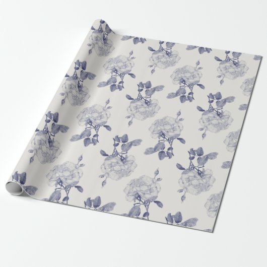 Roos van de Waterverf Navy & Taupe Cadeaupapier (Uitgerold)