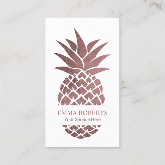 Roos van evenementen met goudananas, persoonlijke  visitekaartje (Voorkant)