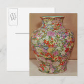 Roos van Famille vaas met mille vaten Briefkaart (Voorkant / Achterkant)