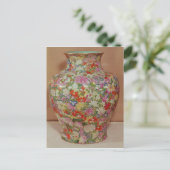 Roos van Famille vaas met mille vaten Briefkaart (Staand voorkant)