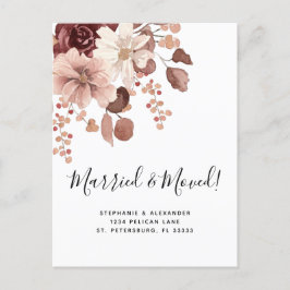 Roos van Floral Eucalyptus, gehuwd en verplaatst Aankondigingskaart