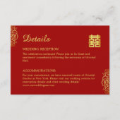 Roos van Floral papercut, rood en gouden Chinese b Informatiekaartje (Voorkant)