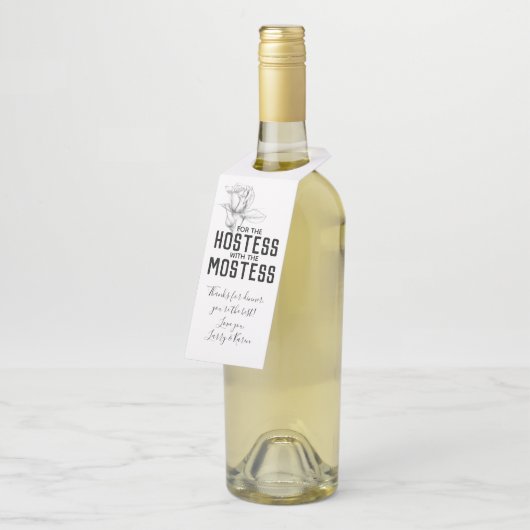 Roos van gift-wijn  flessenhanger (Schuin)