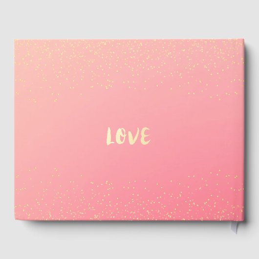 Roos van het Bigdenboek Bloemen Roze Glitter Gastenboek (Achterkant)