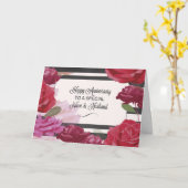 Roos van het Jubileum van Niece & Husband Wedding Kaart (Gele Bloem)