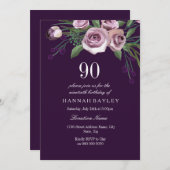 Roos van het Paars van de eierplant  Vrouwen 90e v Kaart (Voorkant / Achterkant)