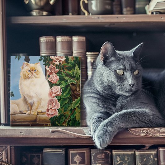 Roos van het Perzische Kat Tegeltje