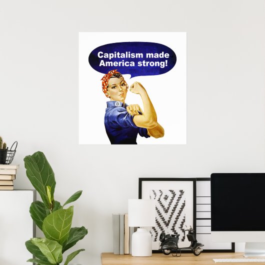 Roos van het poster van de Riveter-Capitalisme (Thuiskantoor)