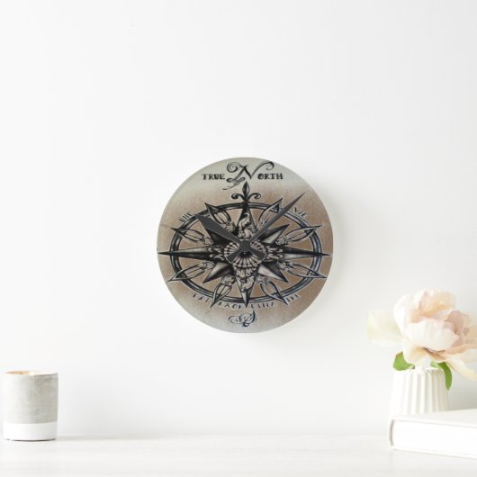 Roos van het windontwerp ronde klok (Huis)