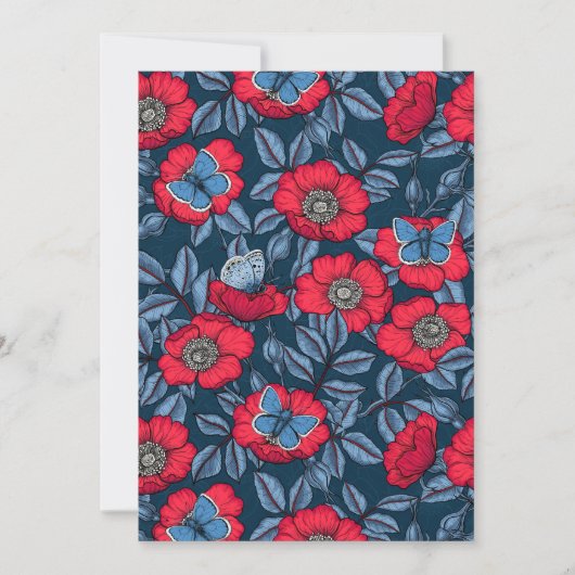 Roos van honden en vlinders, blauw en rood (Voorkant)