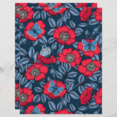 Roos van honden en vlinders, blauw en rood (Voorkant / Achterkant)