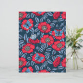 Roos van honden en vlinders, blauw en rood (Staand voorkant)