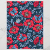 Roos van honden en vlinders, blauw en rood (Voorkant)