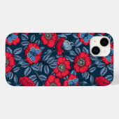 Roos van honden en vlinders, blauw en rood Case-Mate iPhone case (Achterkant (horizontaal))
