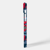Roos van honden en vlinders, blauw en rood Case-Mate iPhone case (Achterkant / Links)